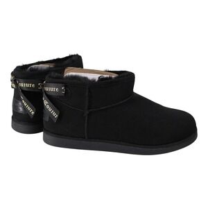 Juicy Couture Kelsey 2 Black Gold Faux Fur Lined Mini Ankle Boots Booties 9 New